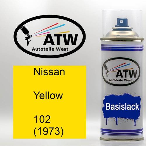 Nissan, Yellow, 102 (1973): 400ml Sprühdose, von ATW Autoteile West.